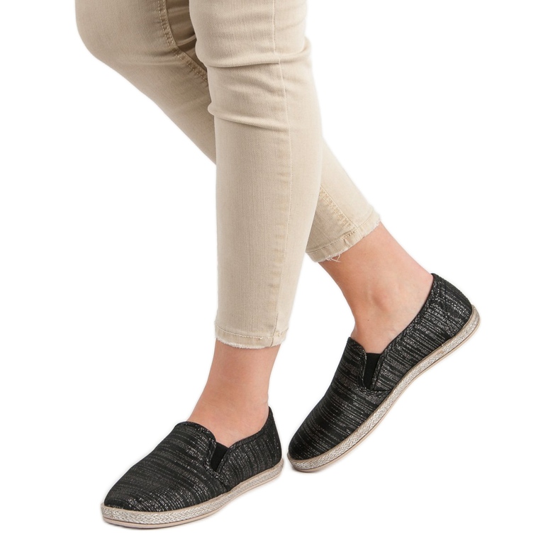 Ideal Shoes Slipons confortables noir 2