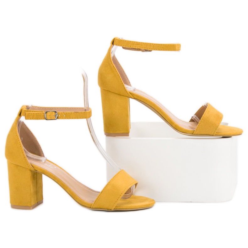 Super Mode Sandales en daim élégantes jaune 1