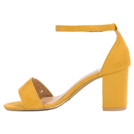 Super Mode Sandales en daim élégantes jaune 5