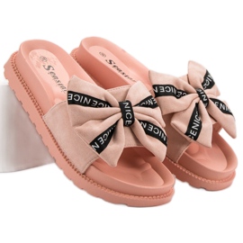 Seastar Pantoufles en daim pour femmes rose 3