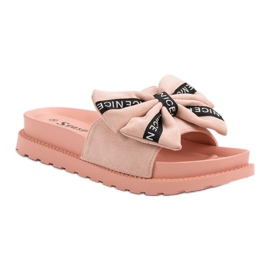 Seastar Pantoufles en daim pour femmes rose 4