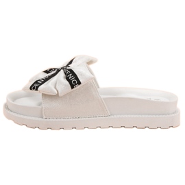 Seastar Pantoufles en daim pour femmes blanche 1