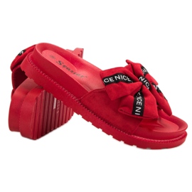 Seastar Pantoufles en daim pour femmes rouge 5