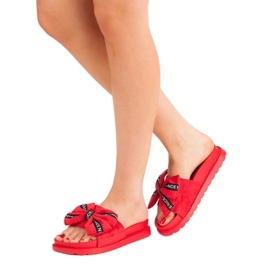Seastar Pantoufles en daim pour femmes rouge 2
