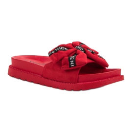 Seastar Pantoufles en daim pour femmes rouge 3