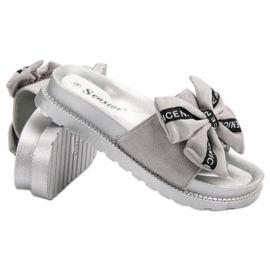 Seastar Pantoufles en daim pour femmes gris 5