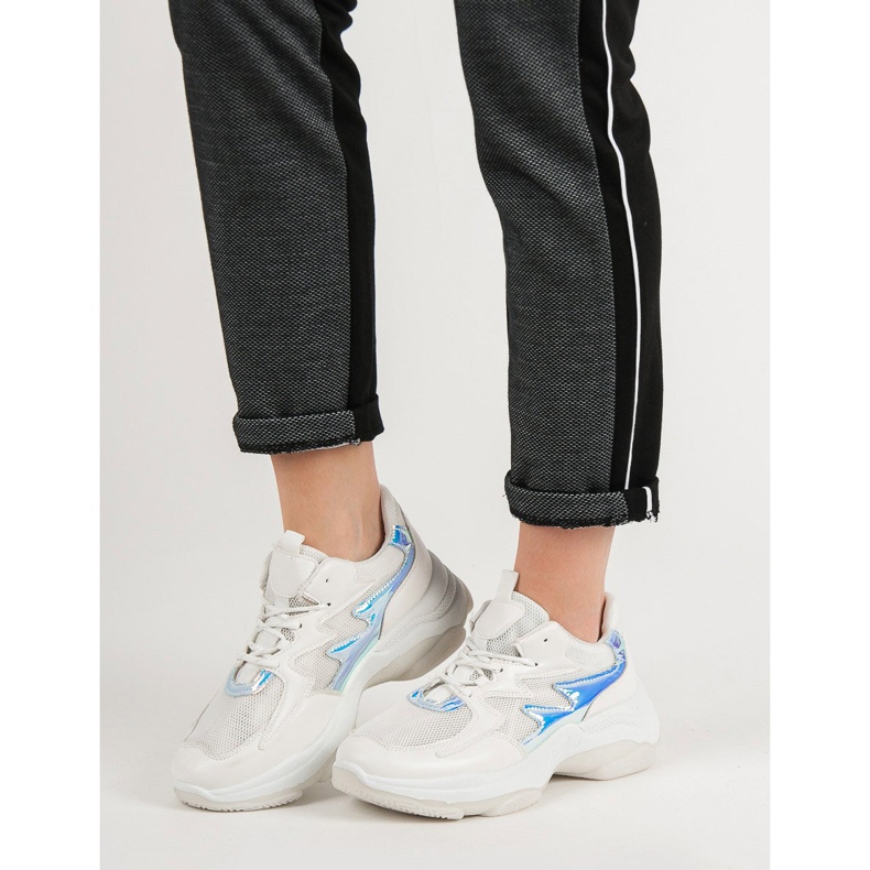 Kayla Baskets blanches à effet holo 1