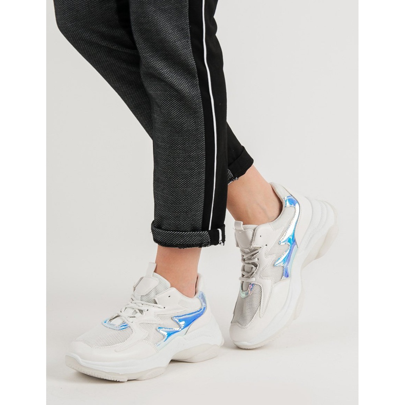 Kayla Baskets blanches à effet holo 2