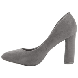 Small Swan Escarpins en daim sur un pilier gris 2