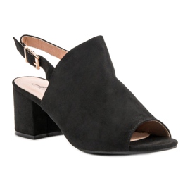 Sandales fermées en daim le noir 4