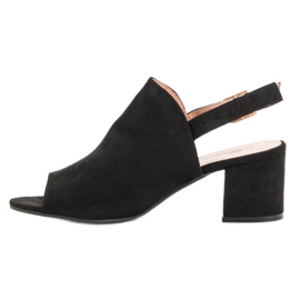 Sandales fermées en daim le noir 5