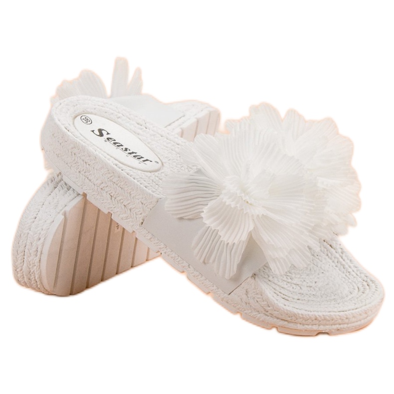 Seastar Chaussons Blancs à Fleurs 1