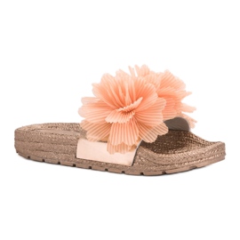 Seastar Chaussons Orange Avec Fleurs jaune 1