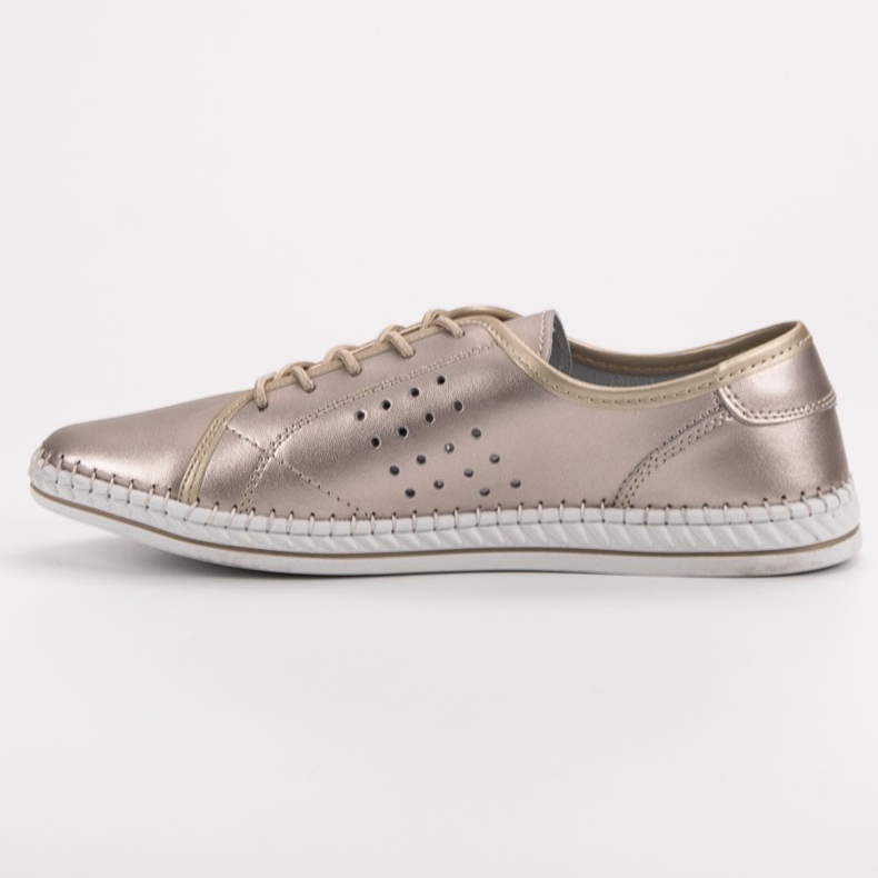 Kylie Chaussures en cuir à lacets d'or 2