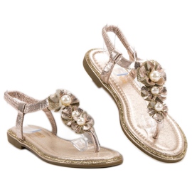 Comer Sandales Avec Perles jaune 5