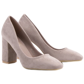 Small Swan Escarpins classiques en daim gris 2