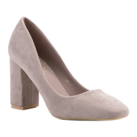 Small Swan Escarpins classiques en daim gris 5