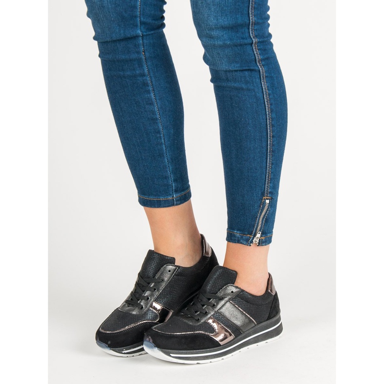 SHELOVET Chaussures de sport à lacets noir 1