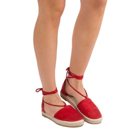 Seastar Espadrilles Nouées Avec Cristaux rouge 1