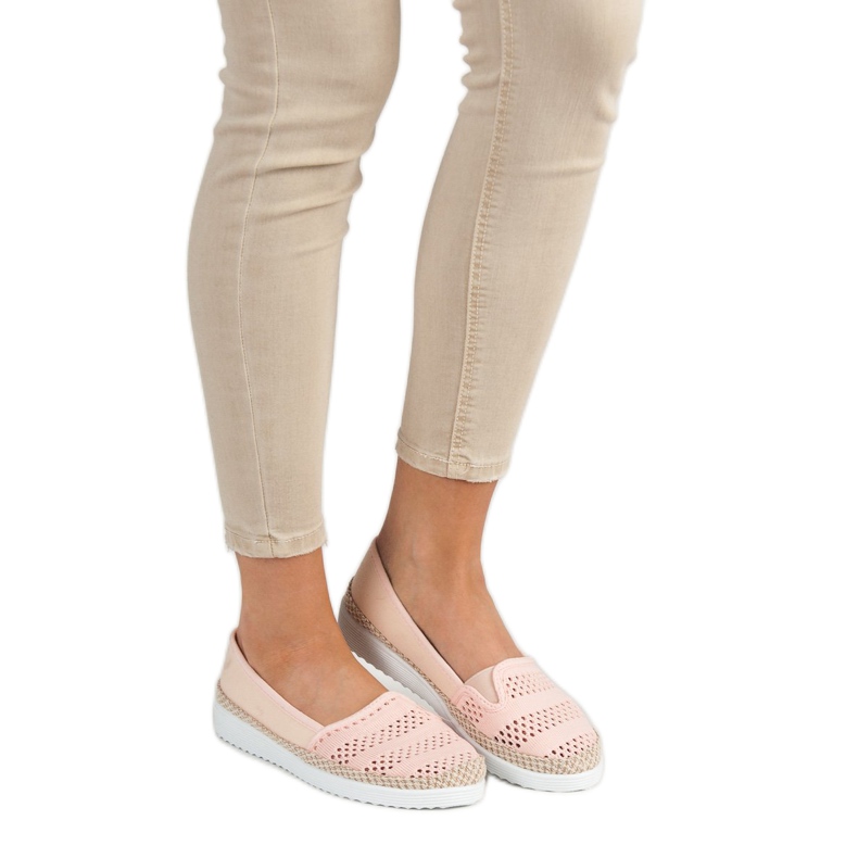 SHELOVET Espadrilles textiles rose 2