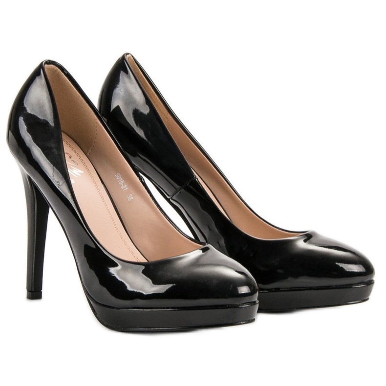 Small Swan Pins Vernis Sur La Plateforme noir 1