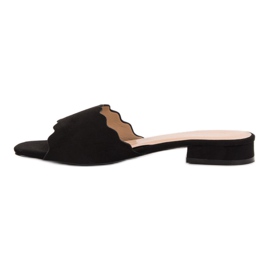 Small Swan Tongs sur un talon plat le noir 1