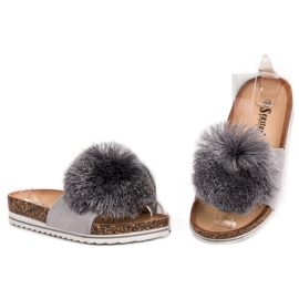 Seastar Chaussons Avec Pompon gris 1