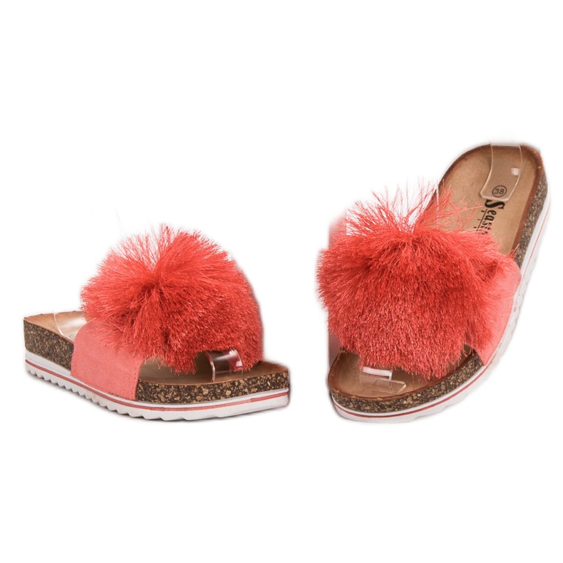Seastar Chaussons Avec Pompon rouge 2