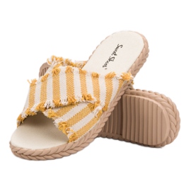 Seastar Pantoufles Rayées jaune 5