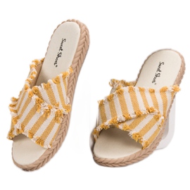 Seastar Pantoufles Rayées jaune 3