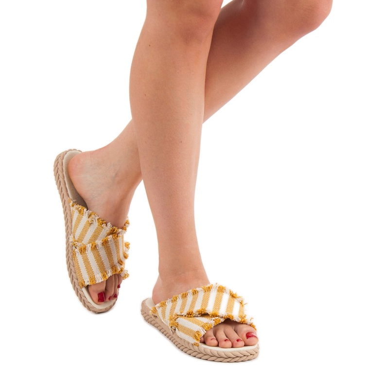 Seastar Pantoufles Rayées jaune 2