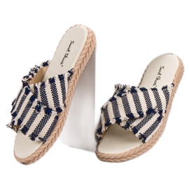 Seastar Pantoufles Rayées bleu 3