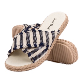 Seastar Pantoufles Rayées bleu 4