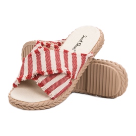 Seastar Pantoufles Rayées rouge 4