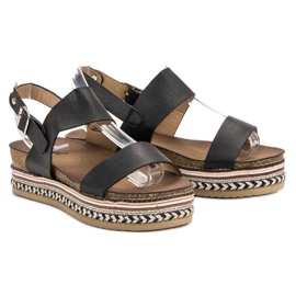 Seastar Sandales sur plateforme noir 1