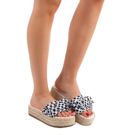 Seastar Pantoufles à pois blanc noir 1