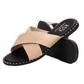 Small Swan Chaussons en daim beiges 4