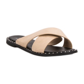 Small Swan Chaussons en daim beiges 6