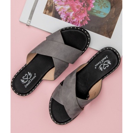 Small Swan Chaussons en daim gris 6