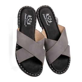 Small Swan Chaussons en daim gris 3