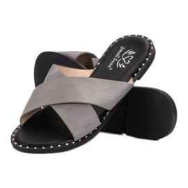 Small Swan Chaussons en daim gris 9