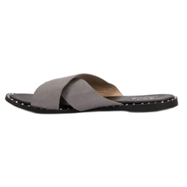 Small Swan Chaussons en daim gris 8