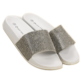 Queen Vivi Pantoufles Avec Cristaux blanc 1