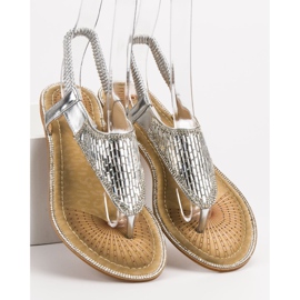 Encor Sandales japonaises argentées gris 1 Encor Sandales japonaises argentées gris 1