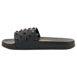 Pantoufles confortables pour femmes le noir 1