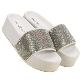 Marquiz Pantoufles À La Mode Sur La Plateforme blanche multicolore 6