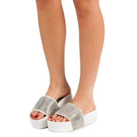 Marquiz Pantoufles À La Mode Sur La Plateforme blanche multicolore 1
