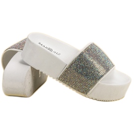 Marquiz Pantoufles À La Mode Sur La Plateforme blanche multicolore 5