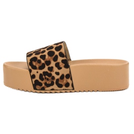 Anesia Paris Pantoufles En Daim Sur La Plateforme brun 5