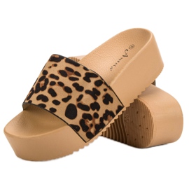 Anesia Paris Pantoufles En Daim Sur La Plateforme brun 6